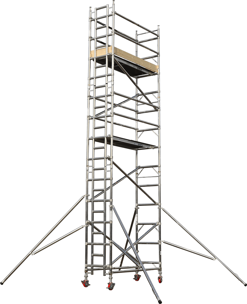 An image of a double width scaffold tower